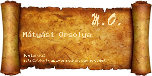 Mátyási Orsolya névjegykártya
